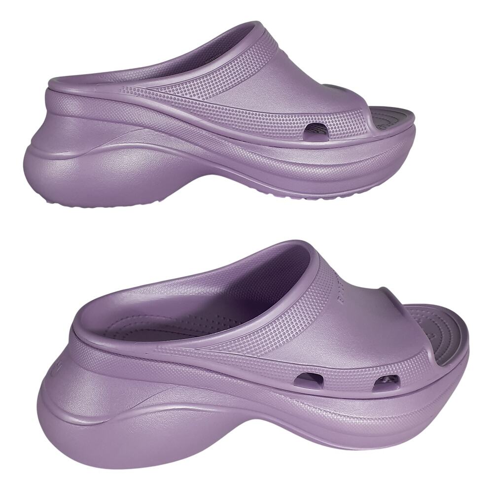 Balenciaga Platform Lilac Pool Crocs Slides Size FR 41 / US 11 - Picture 3 of 6